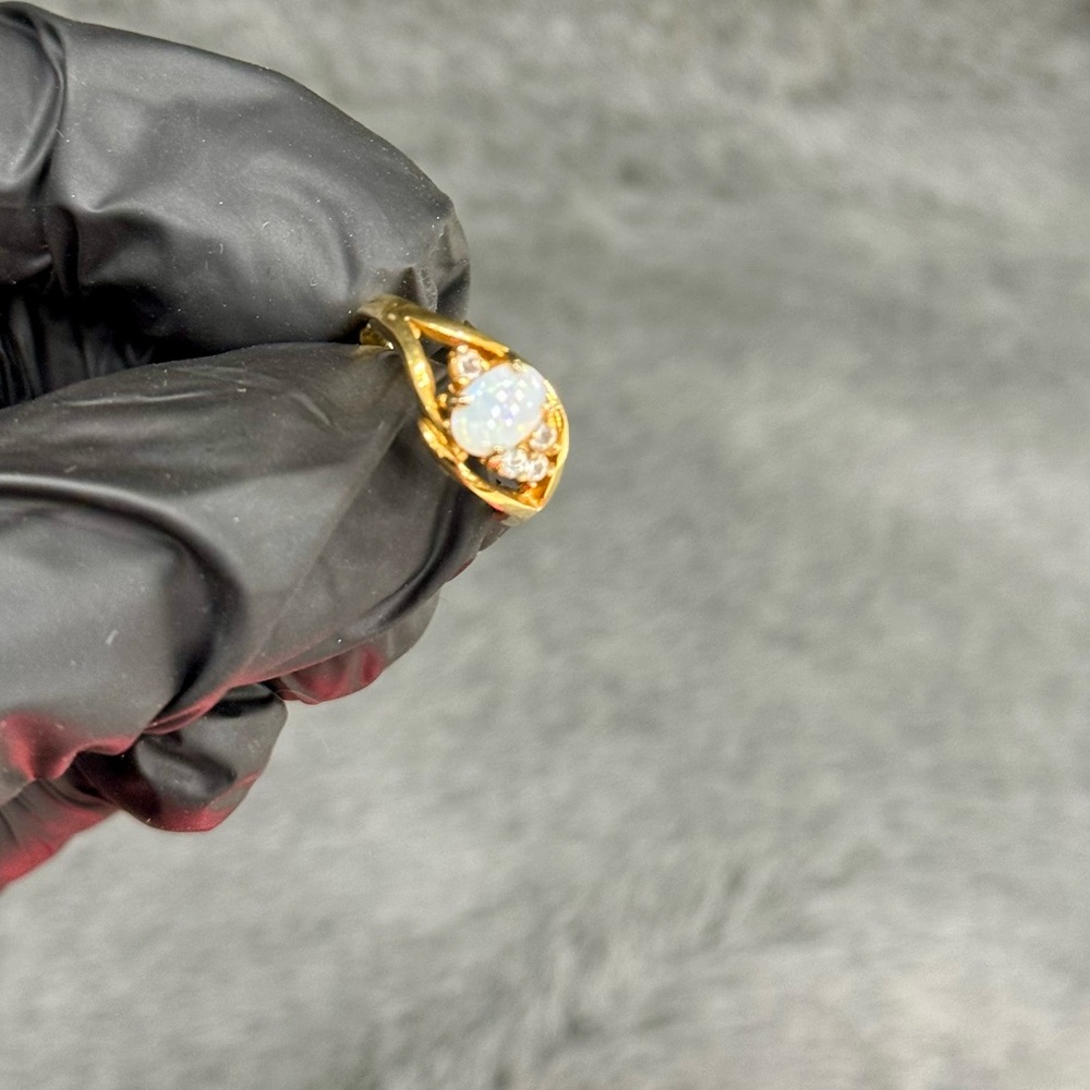 Solid White Opal Ring - image 8